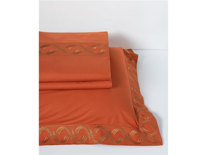 σεντόνια βαμβακερά ( 230cm x 250cm 2x 50cm x 70cm) M110 κεραμιδί