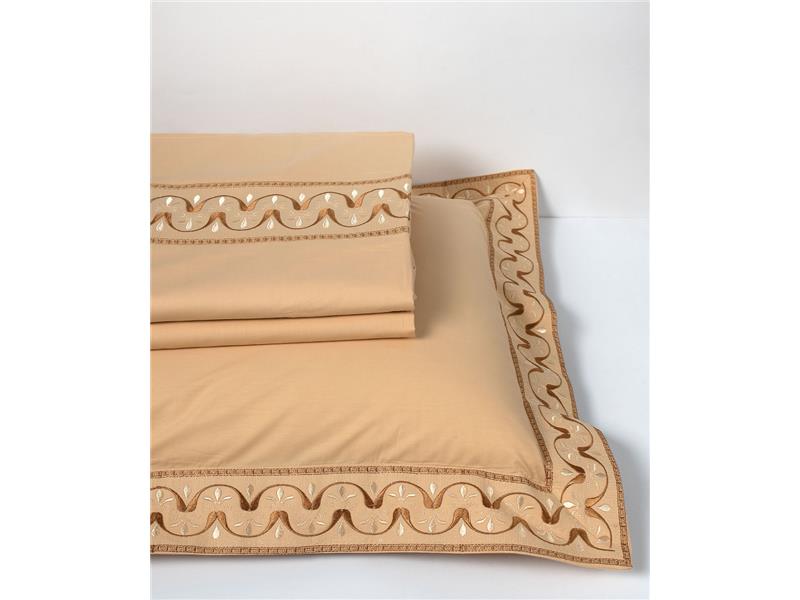 σεντόνια βαμβακερά ( 230cm x 250cm 2x 50cm x 70cm) M126 χρυσό