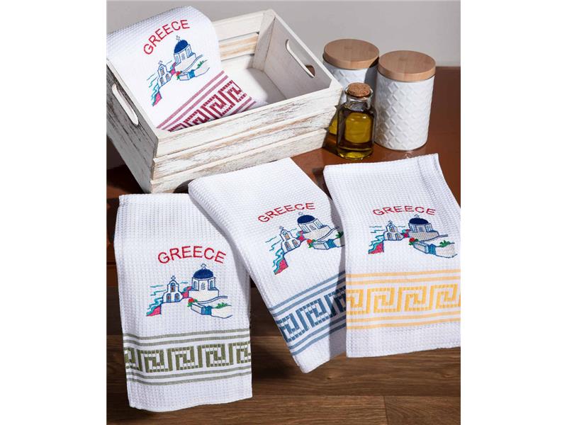 Σετ 12 τεμαχίων ποτηρόπανα (45cm x 65cm) εκκλησία GREECE