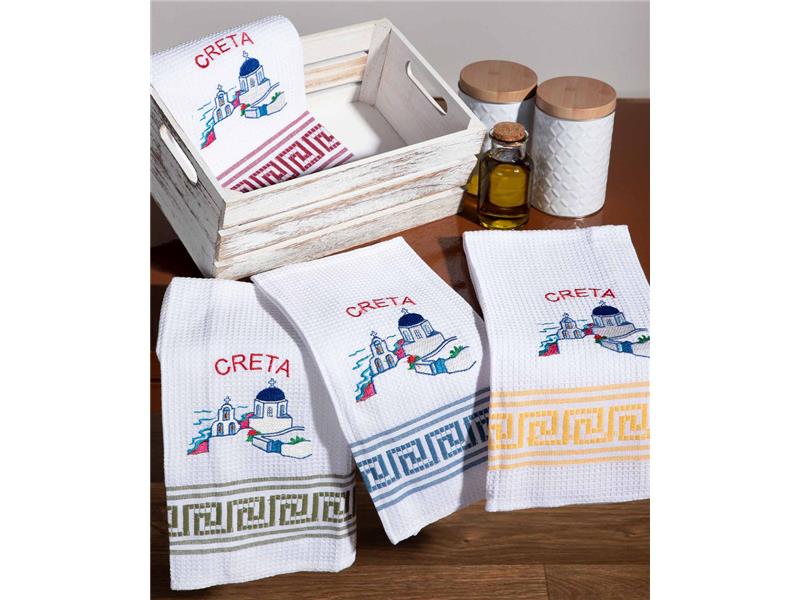 Σετ 12 τεμαχίων ποτηρόπανα (50cm x 70cm) εκκλησία CRETA