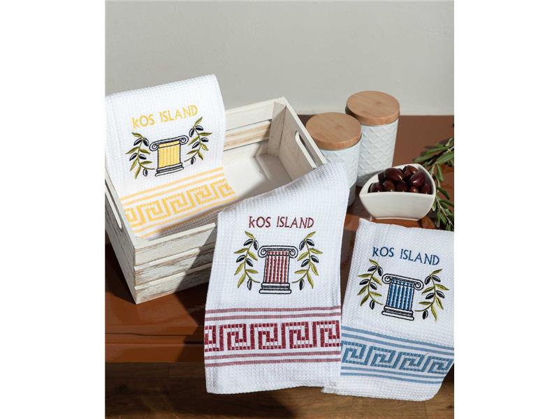 Σετ 12 τεμαχίων ποτηρόπανα (50cm x 70cm) κίωνας KOS