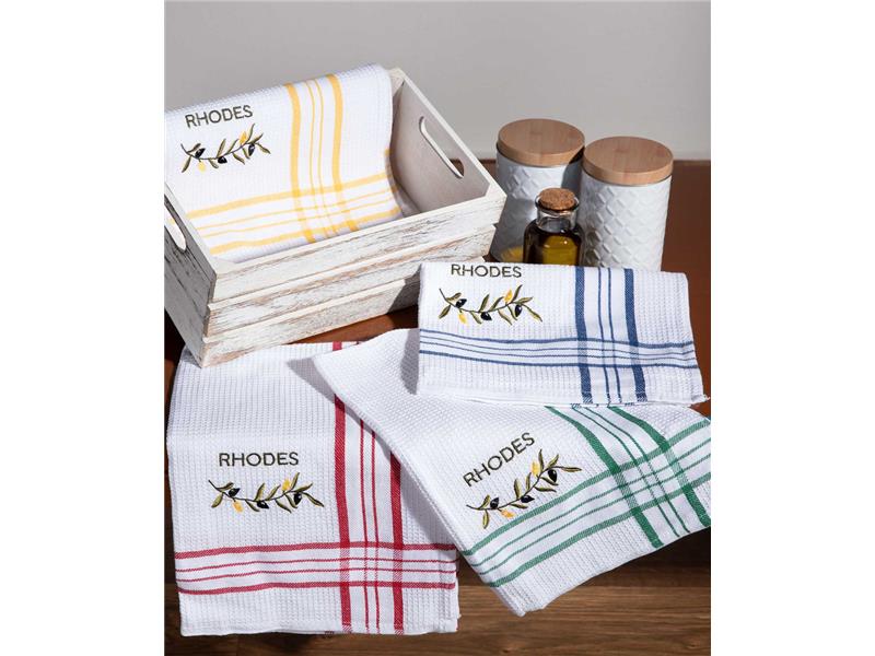 Σετ 12 τεμαχίων ποτηρόπανα (45cm x 65cm) RHODES4