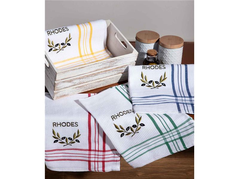 Σετ 12 τεμαχίων ποτηρόπανα (45cm x 65cm) RHODES5