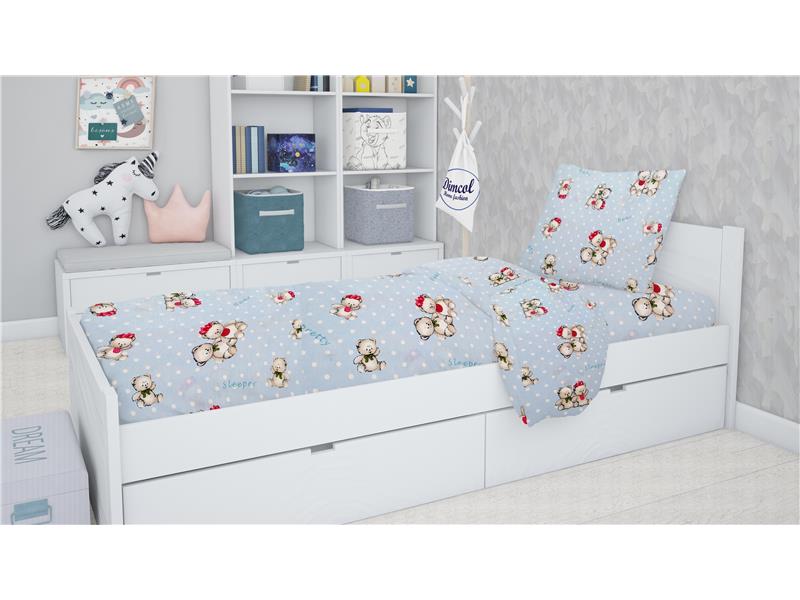 ΣΕΝΤΟΝΙΑ ΕΜΠΡΙΜΕ ΣΕΤ 2 τεμ ΠΑΙΔ Cotton 100% 160Χ240 Two Lovely Bears 64 Blue