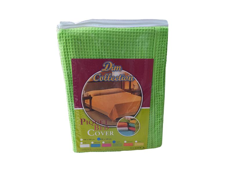 ΚΟΥΒΕΡΤΑ ΠΙΚΕ ΕΝΗΛ Cotton 100% 220Χ240 με φάσα περιμετρικά  Green