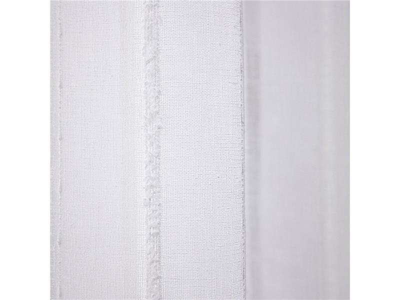 Κουρτίνα γάζα με σενίλ και 8 μεταλικούς κρίκους Art 8441 140x270 Λευκό  
