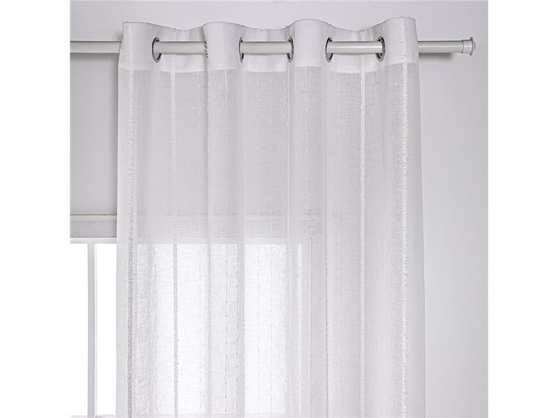 Κουρτίνα γάζα με σενίλ και 8 μεταλικούς κρίκους Art 8441 140x270 Λευκό  