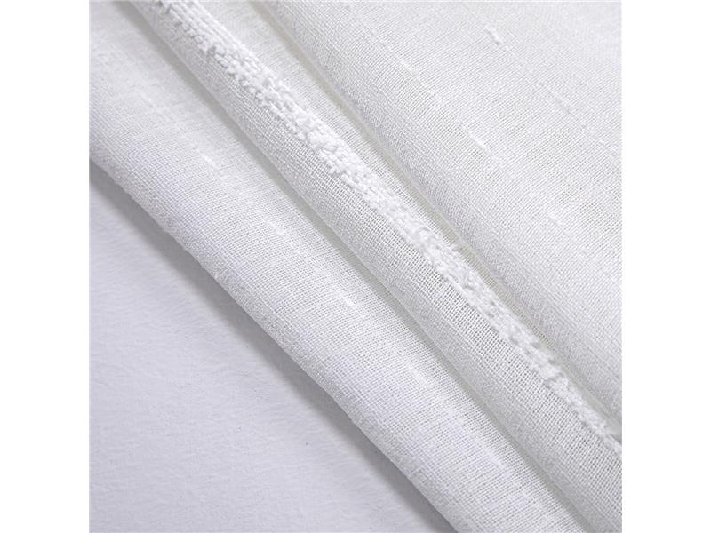 Κουρτίνα γάζα με σενίλ και 8 μεταλικούς κρίκους Art 8441 140x270 Λευκό  