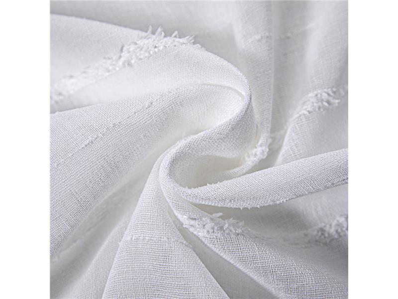 Κουρτίνα γάζα με σενίλ και 8 μεταλικούς κρίκους Art 8441 140x270 Λευκό  