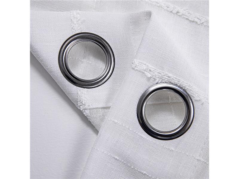 Κουρτίνα γάζα με σενίλ και 8 μεταλικούς κρίκους Art 8441 140x270 Λευκό  