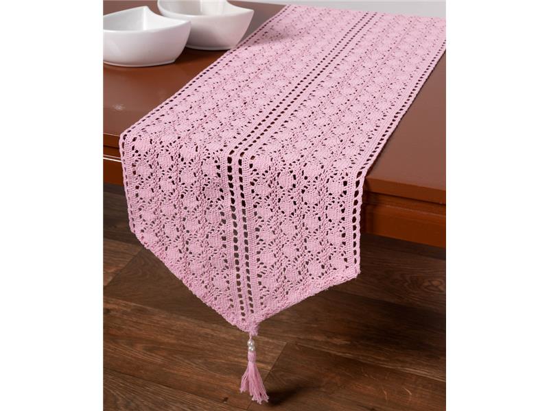 Πλεκτή τραβέρσα c210 (32cm x 160cm) ρόζ