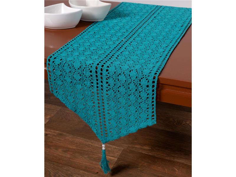 Πλεκτή τραβέρσα c210 (32cm x 160cm) seagreen