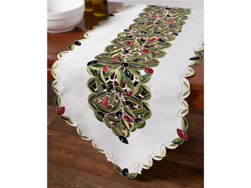 Σατέν τραβέρσα ελιά nw342 (40cm x 175cm) κόκκινη