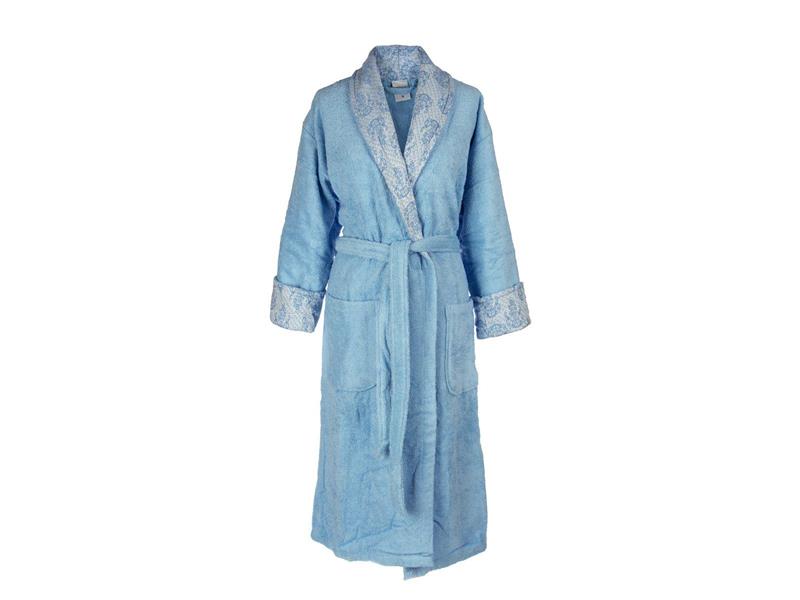 ΜΠΟΥΡΝΟΥΖΙ Cotton 100% XL με γιακά Ζακάρ φάσα 450 gsm 01 Sky blue