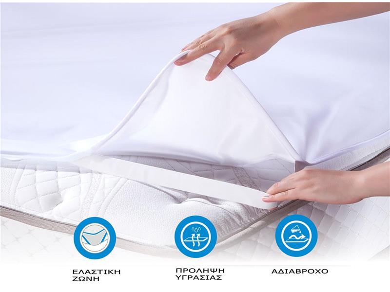 ΑΔΙΑΒΡΟΧΟ ΠΡΟΣΤΑΤΕΥΤΙΚΟ ΣΤΡΩΜΑΤΟΣ bebe με λάστιχο 70X140 White