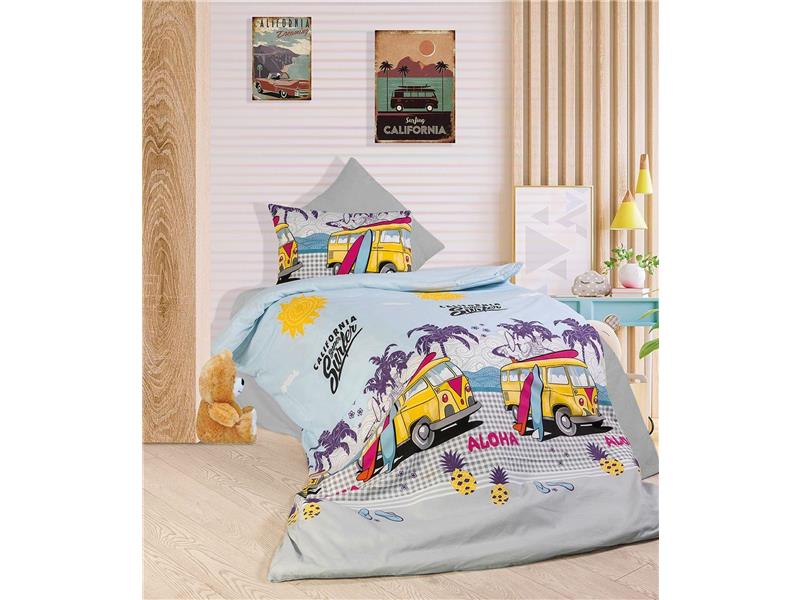 ΣΕΝΤΟΝΙΑ ΕΜΠΡΙΜΕ ΣΕΤ 3 τεμ Aloha 393 160Χ240 Grey-Sky Blue Cott/Pol 70/30