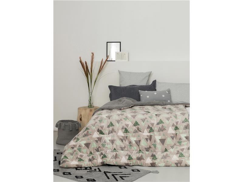 Κουβερτα Ημιδιπλη 160x220 Palamaiki Blake Grey      