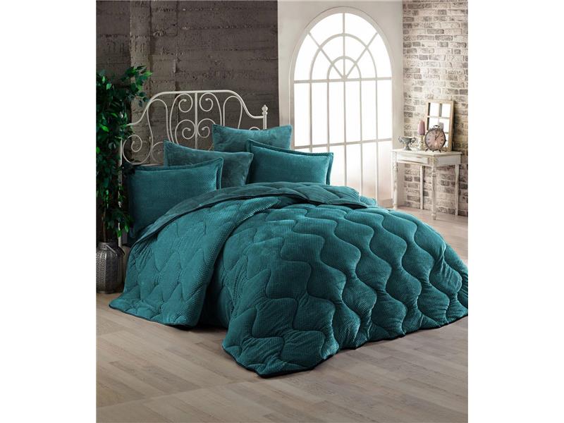 ΚΟΥΒΕΡΤΟΠΑΠΛΩΜΑ Γούνα-Fleece 680 gsm 1920 Petrol C13 220X240 Polyester