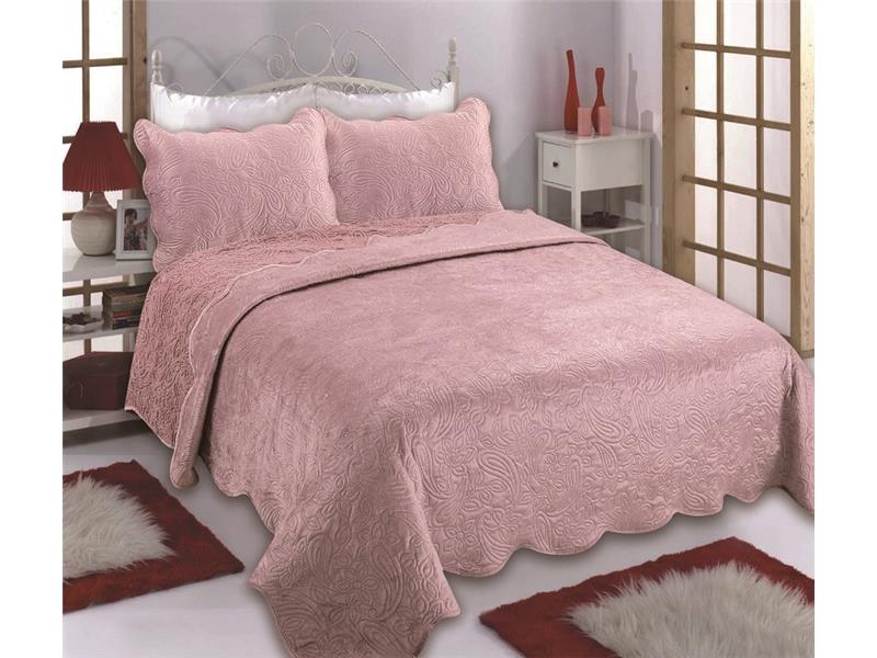 Κουβέρτα βελούδο με sherpa NX2211 (220cm x 240cm + 2x50cm x 70cm) pink
