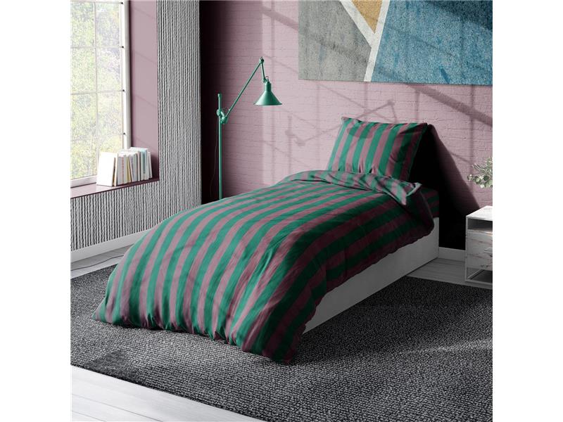 ΣΕΝΤΟΝΙΑ ΒΑΜΒΑΚΟΣΑΤΕΝ ΣΕΤ 3 τεμ. Stripes 156 Green-Antique Pink 160Χ240 Cotton 100%