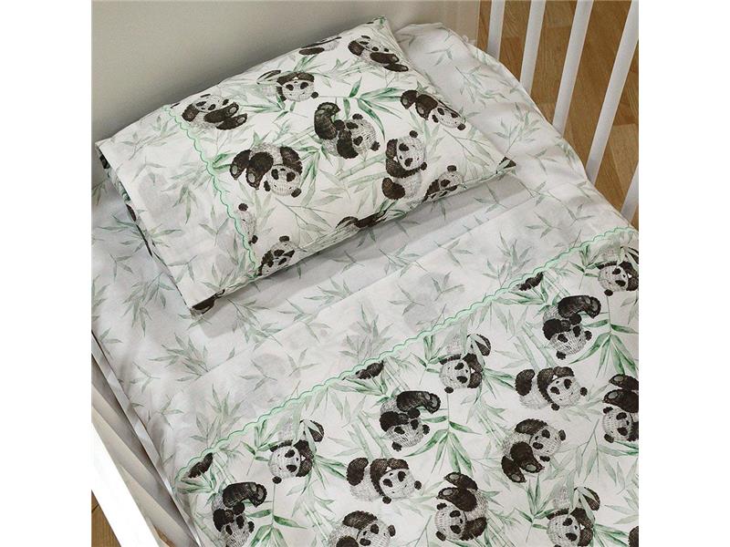 LINO ΣΕΤ ΣΕΝΤΟΝΙΑ PANDA BEAR 701 GREEN 120Χ170